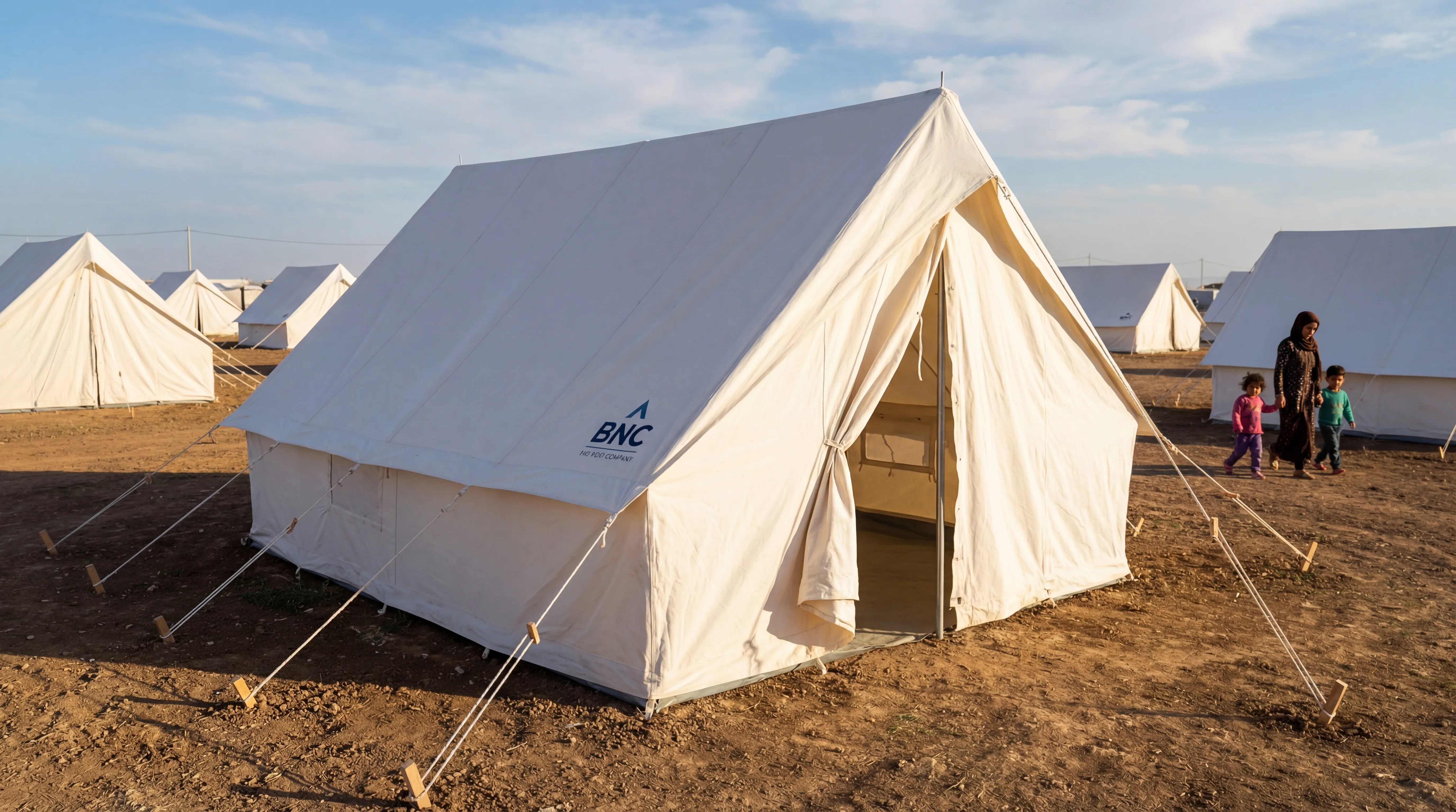 UNHCR specification emergency relief refugee family tent manufactured by BNC Pakistan